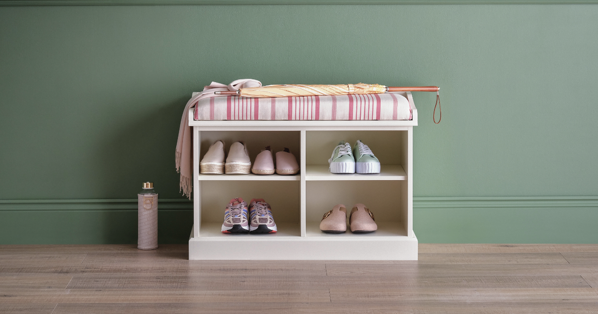 Small bench with shoe storage sale