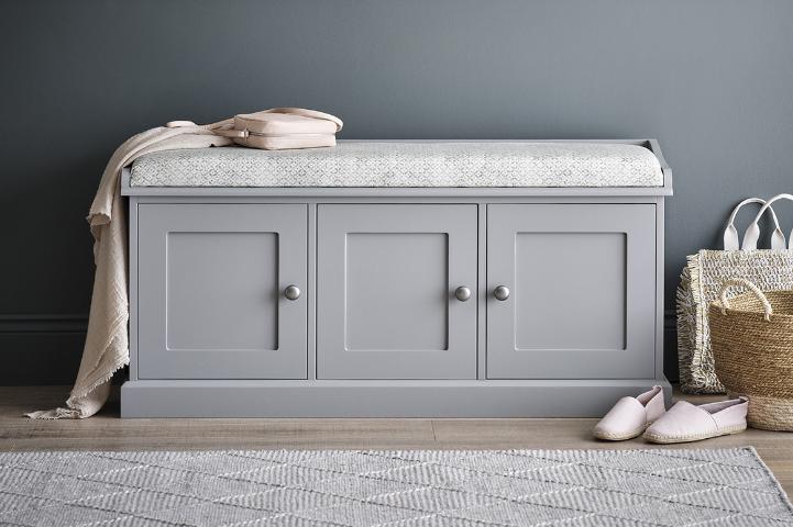 Hallway Shoe Bench Shoe Storage Cabinet 60cm Wide Rustic Oak