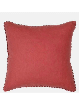 Rosewood beaded linen cushion