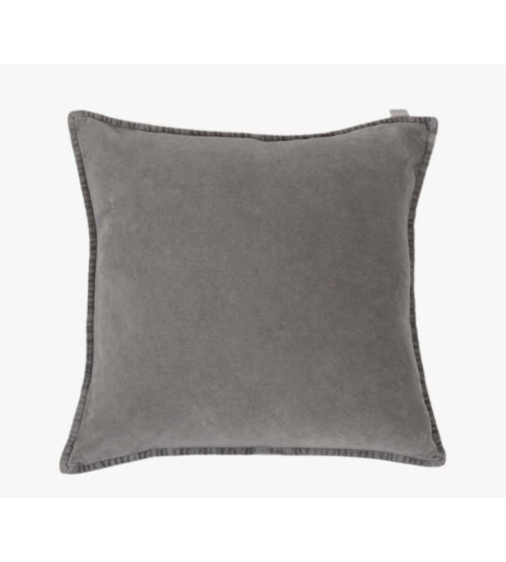Grey Stonewashed Velvet Cushion
