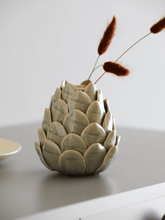 Ceramic artichoke candle holder