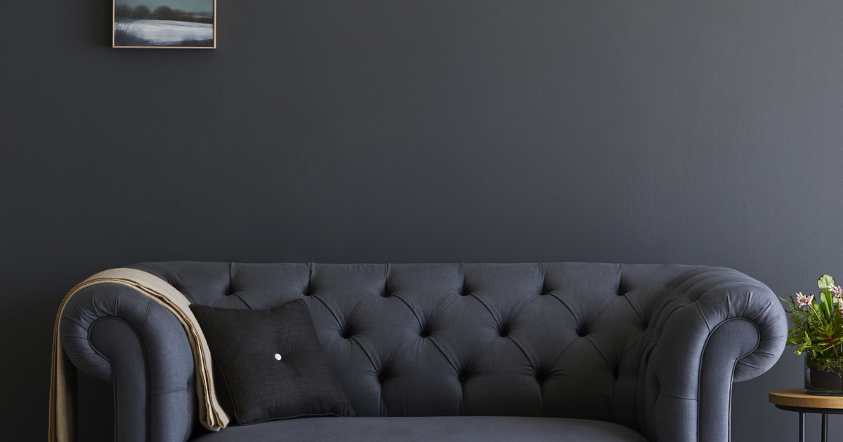 Martello blue leather sofa deals