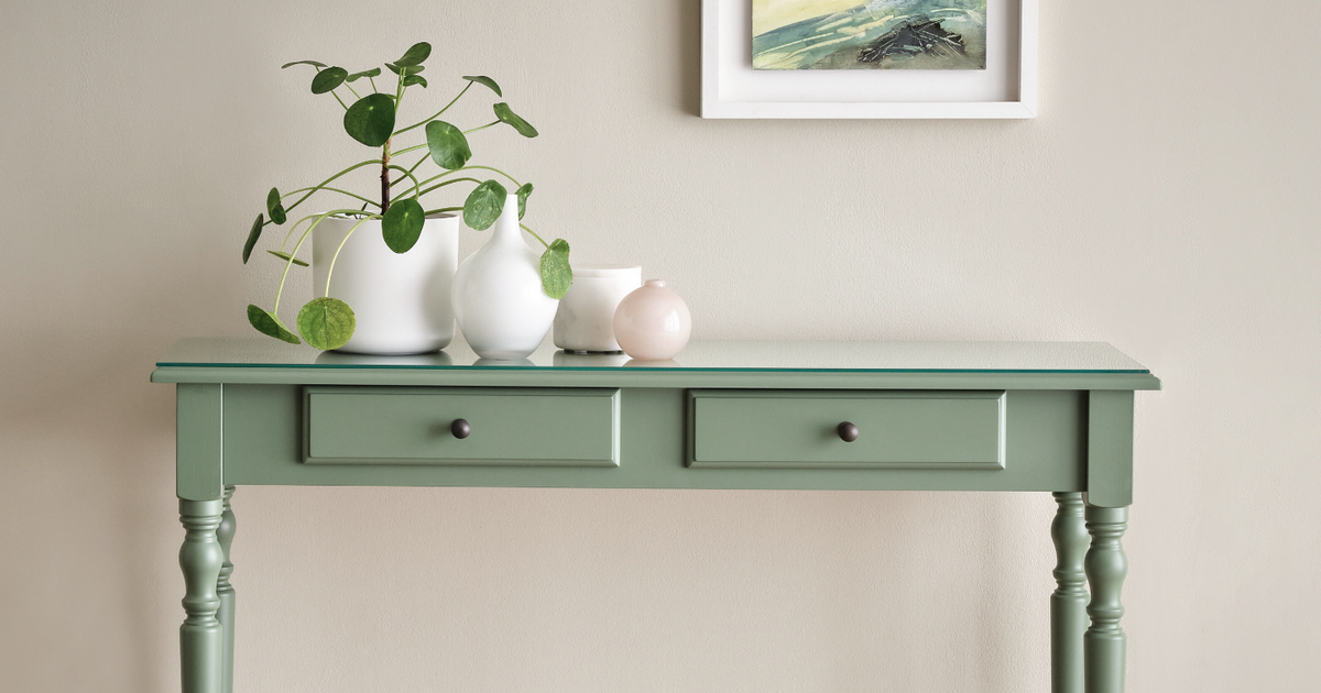 Green sales entryway table
