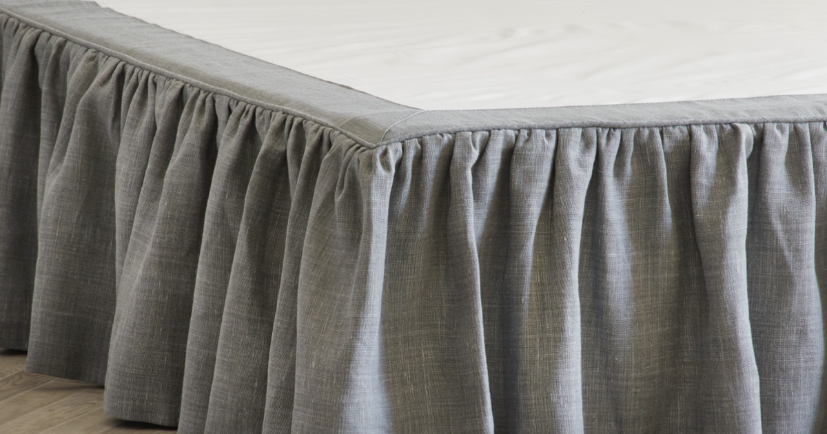 Bed valance with a gathered skirt The Dormy House