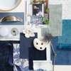 Blues & aqua - striped & check