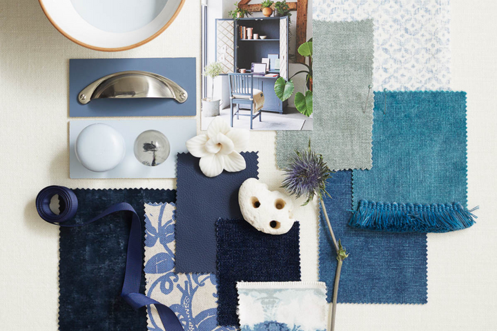 Blues & aqua - striped & check