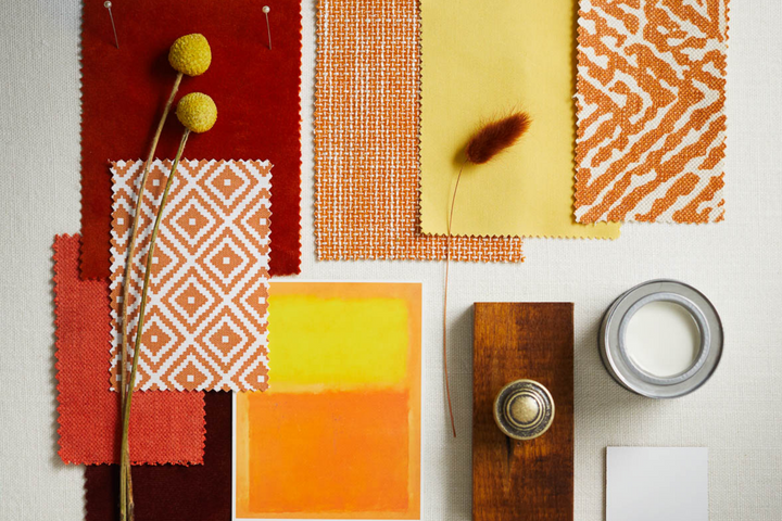 Orange, yellow & spicy reds - patterned