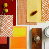 Orange, yellow & spicy reds - striped & check