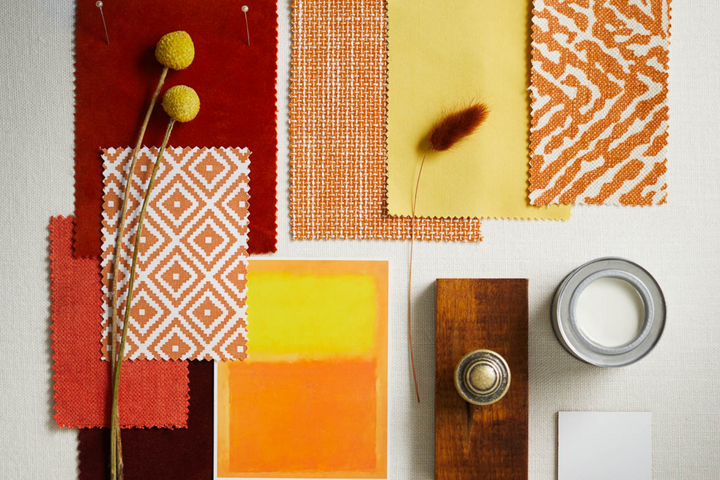 Orange, yellow & spicy reds - striped & check