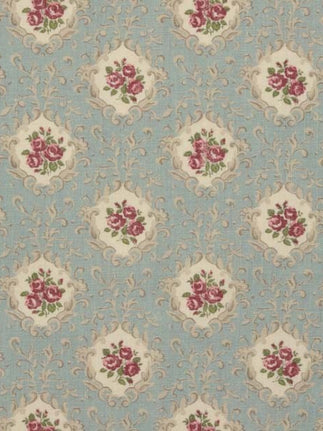 Posy aged linen 04 - duck egg