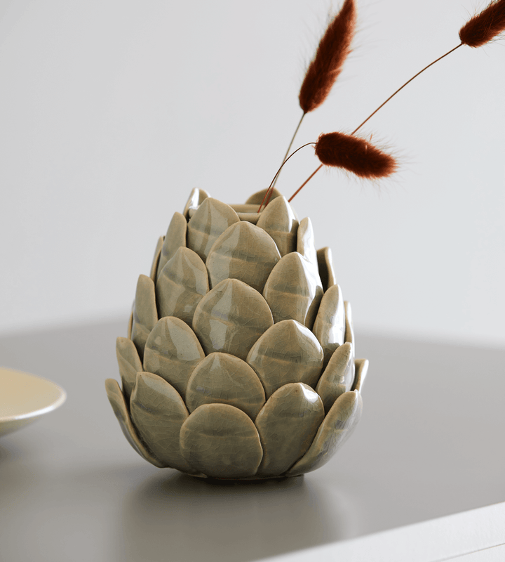 Ceramic artichoke candle holder