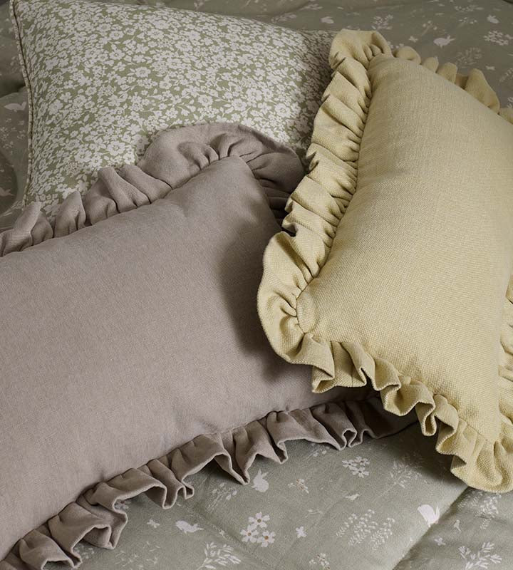 Frilled cushions