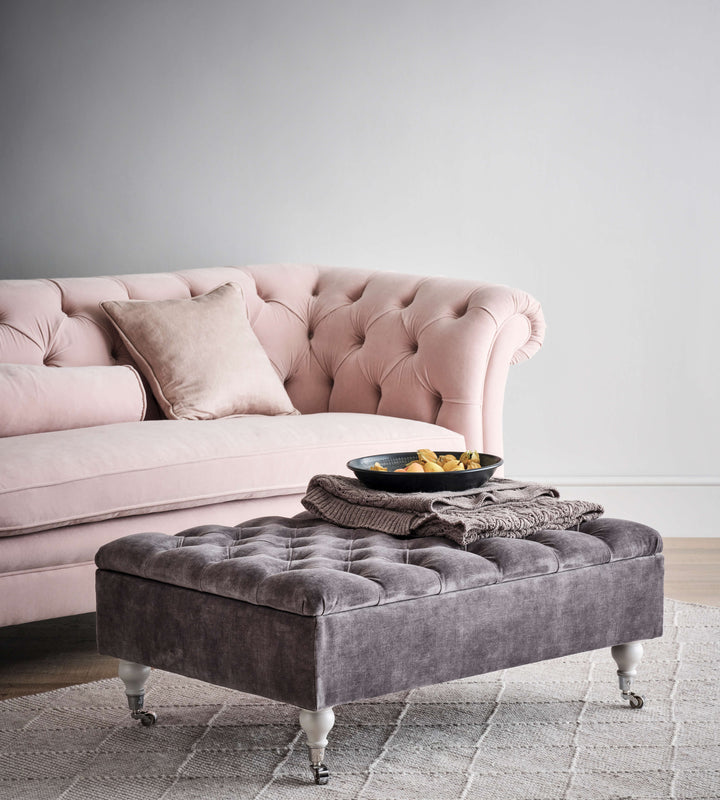 Evesham deep buttoned storage footstool