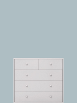 Double 5 drawer chest of drawers