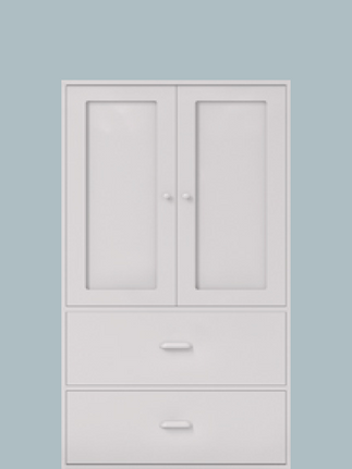 Double cupboard with double base drawers