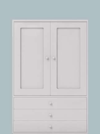 Double top cupboard with hanging rail + 3 drawer base