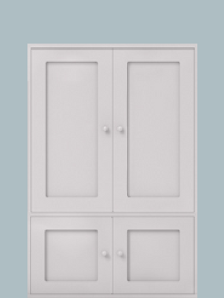 Double cupboard with hanging rail + double base cupboard