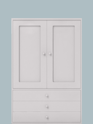 Double cupboard with shelves + 3 drawer base