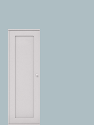 Full length cupboard with hanging rail hinged left