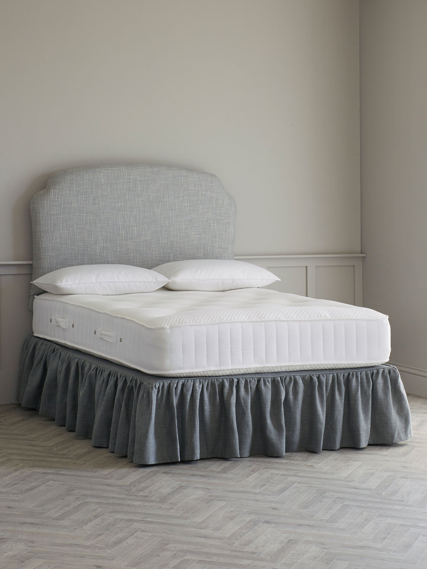 Bed valance with a gathered skirt The Dormy House