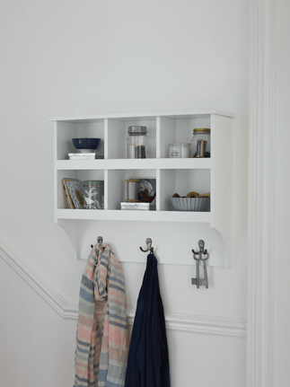 Pigeon shelves with hooks