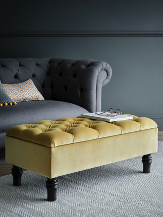 Portland deep buttoned storage footstool