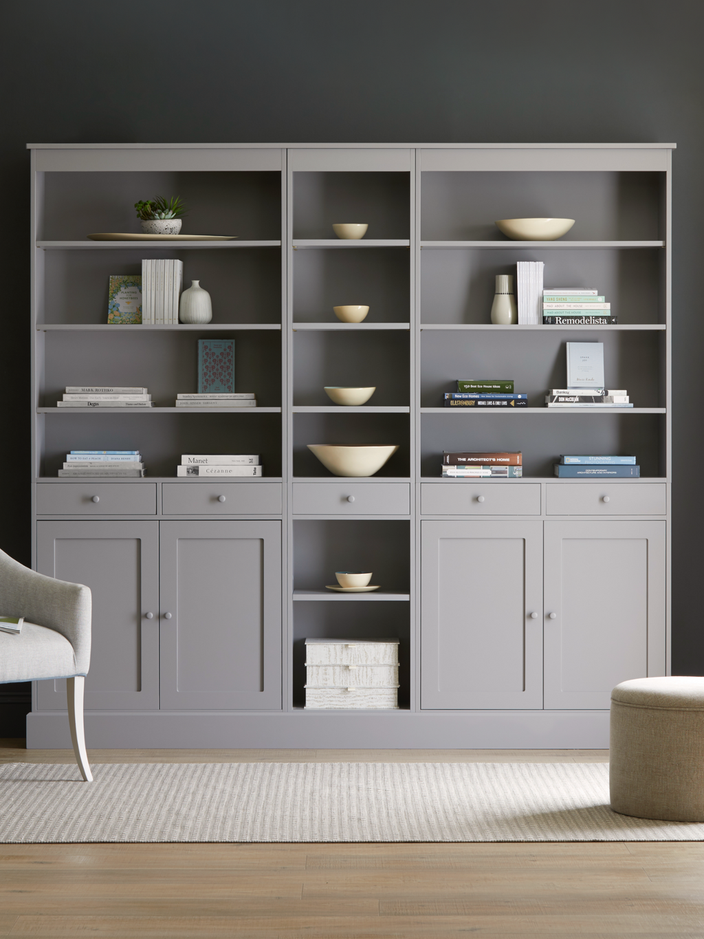 Bookcase best sale with cupboard