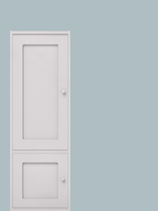 Single cupboard with shelves hinged left + single base cupboard