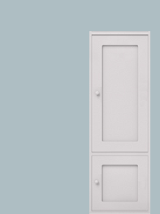Single cupboard with hanging rail hinged right + single base cupboard