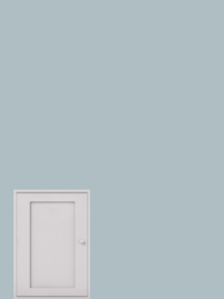 Single cupboard hinged left