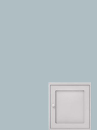 Single cupboard hinged right