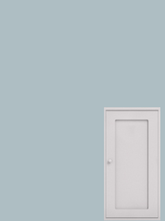 Single cupboard hinged right