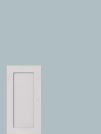 Single cupboard top unit hinged left