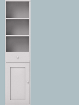 Single with door hinged left