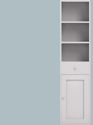 Single with door hinged right