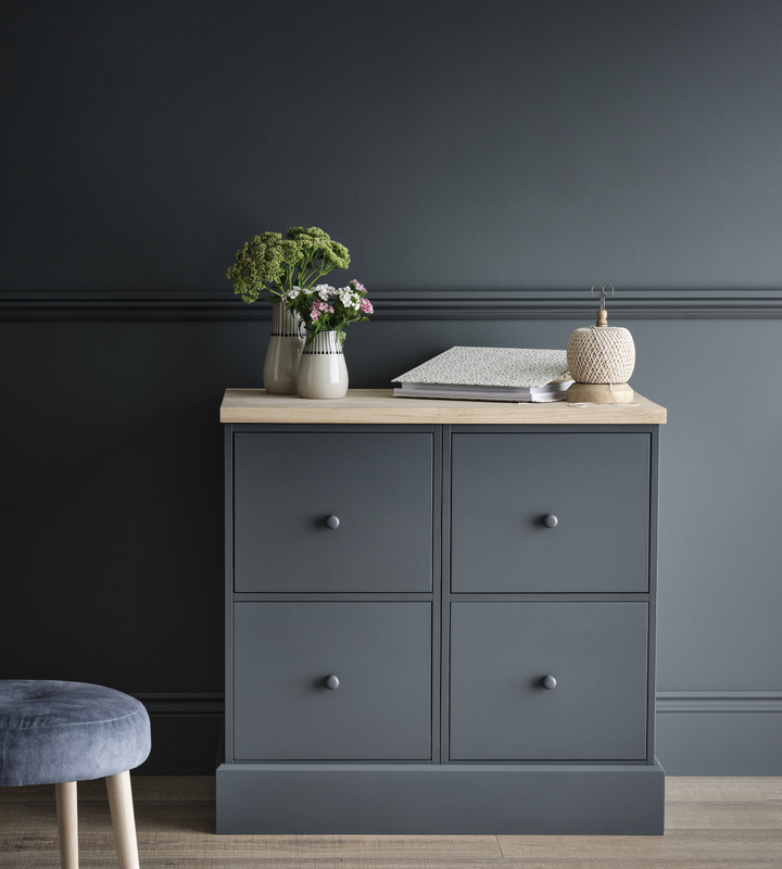 Somersby oak top four drawer low filing cabinet