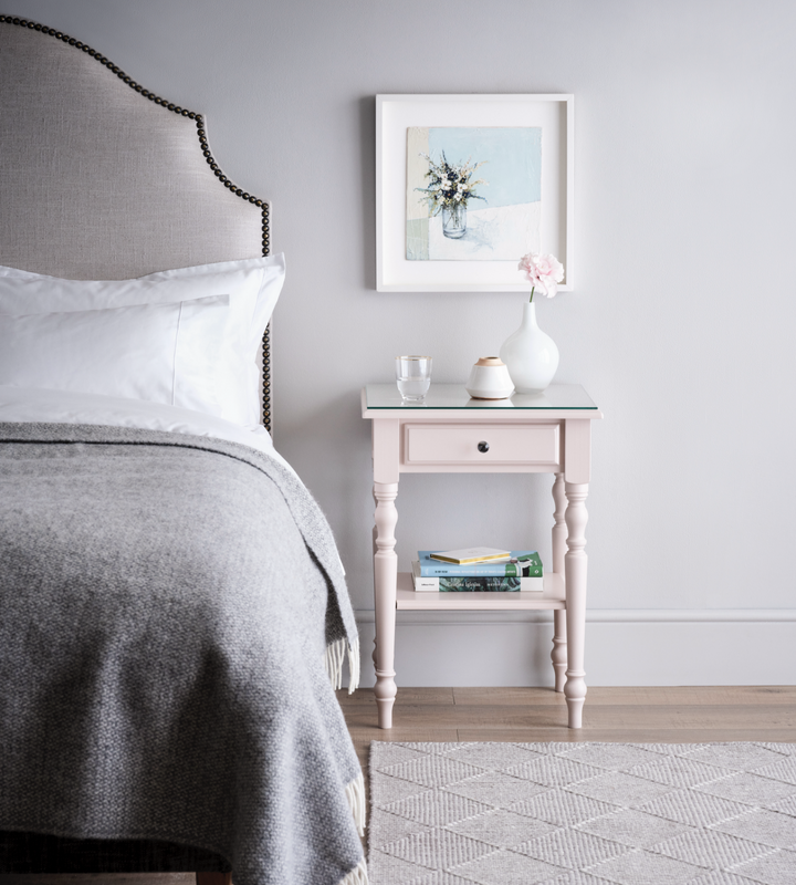 Somersby low bedside table with shelf