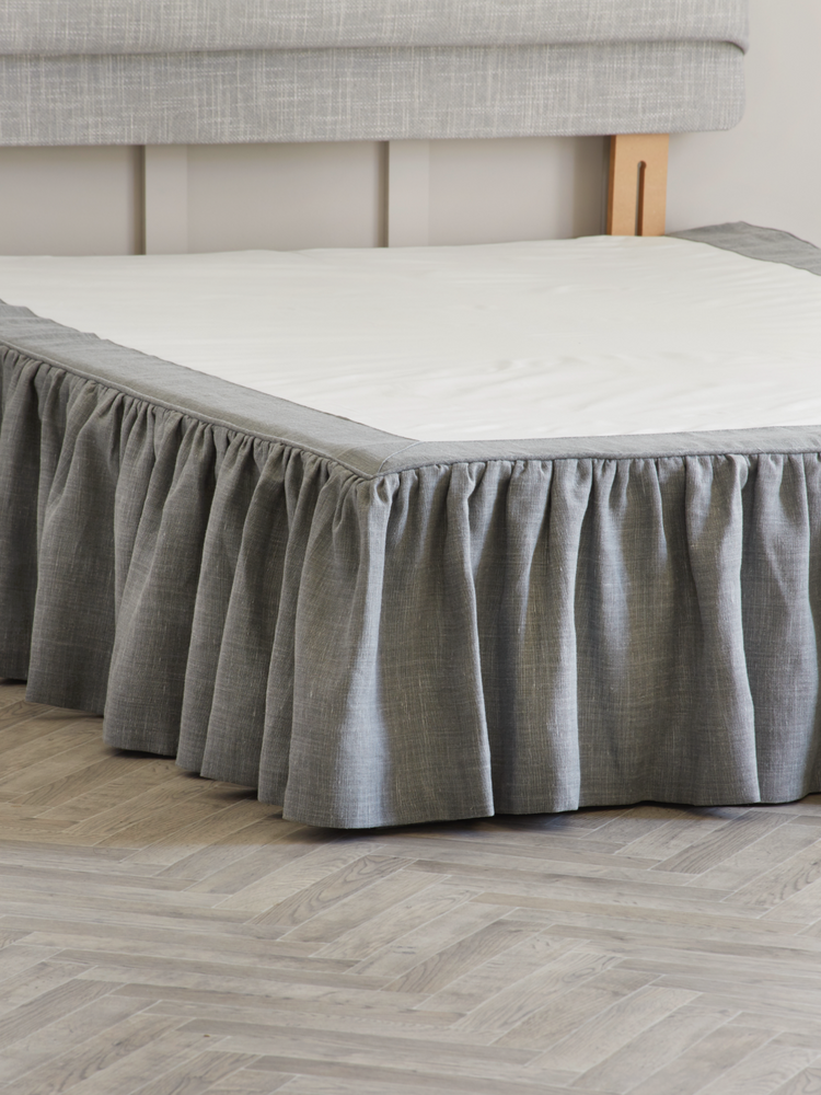 Bed valance with a gathered skirt The Dormy House